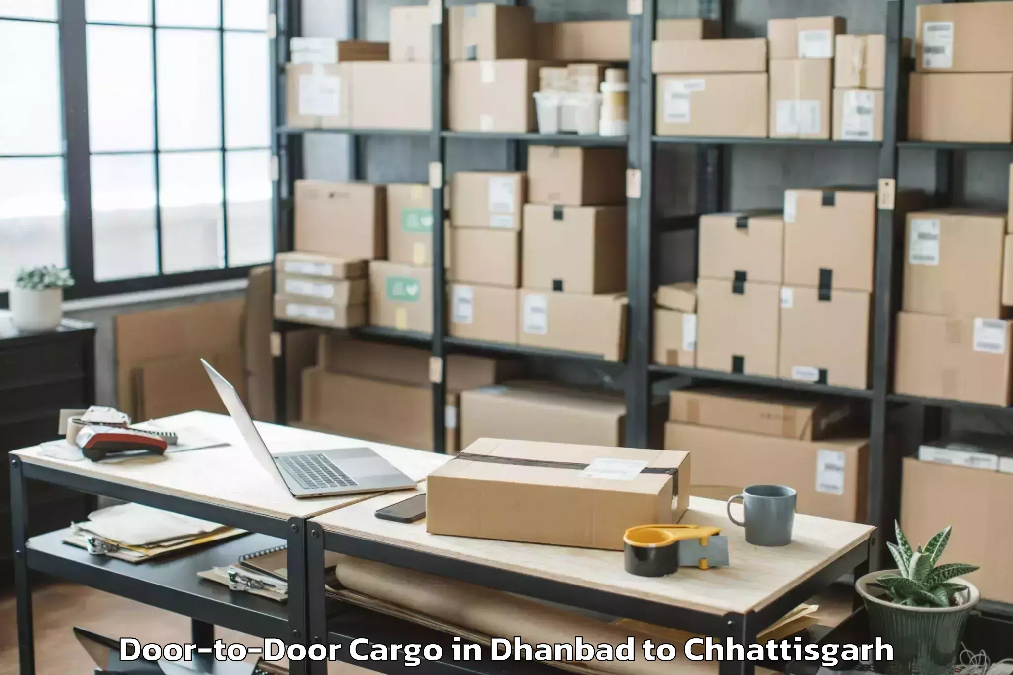 Dhanbad to Champa Door To Door Cargo Booking